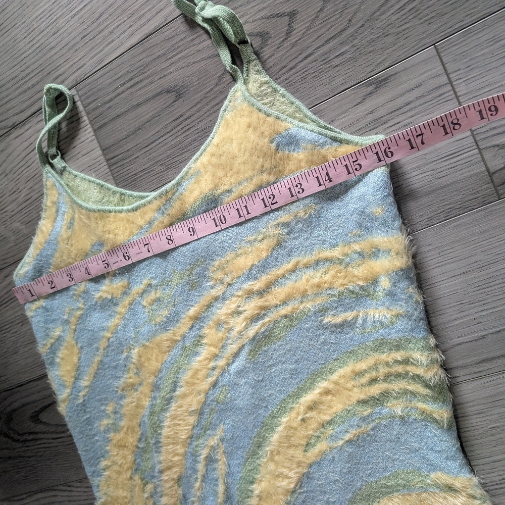 House Of Sunny Cypress Hockney Cucumber Fuzzy Knit Cutout Midi Dress Size 8‎ - Picture 9 of 10